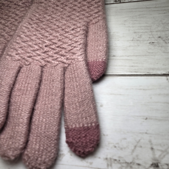 UGG Mauve Women's Gloves with Pom Poms - Picture 3 of 5